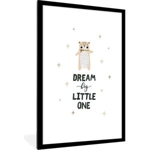 Fotolijst incl. Poster - Quotes - Spreuken - Dream big little one - Kinderen - Kids - Baby - 80x120 cm - Posterlijst