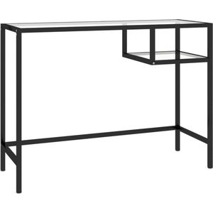vidaXL - Computerbureau - Glas - Transparant - Staal
