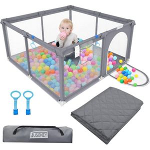 Grondbox - Grondbox baby - Baby Speelbox - Grondspeelbox - Kruipbox - Veilige Speelomgeving - Incl. Accessoires