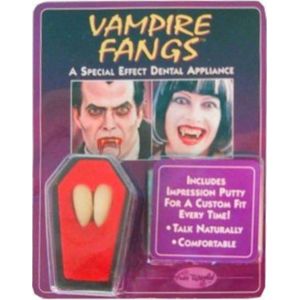 Vampier Dracula tanden – 2 stuks in kistje Halloween