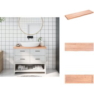 vidaXL Wastafelblad - Wastafelbladen - Blad Voor Wastafel - Tafelblad - Wastafelblad 100x30x(2-4) cm behandeld massief hout lichtbruin