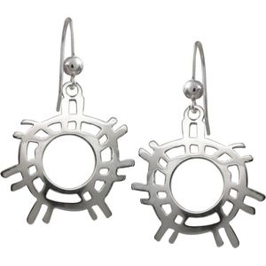 Oorbellen, hang, Zilveren zon
