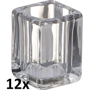 12 stuks Bolsius Relight refill kaarsen glas square 90/70/70