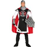 Fiestas Guirca - Kostuum Middeleeuwse ridder (zwart/rood) - maat M (48-50)
