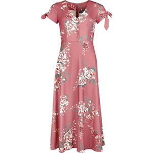 Voodoo Vixen Floral Tie Aleeve Midi Dress Lange jurk meerkleurig XXL Dames