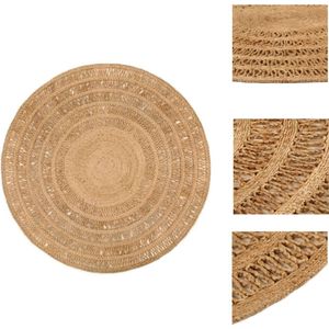 vidaXL Jute Tapijt - Rond - 180 cm Diameter - Natuurlijke toon - Handgemaakt - Vloerkleed