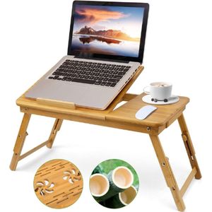 Bedblad - Draagbare Computertafel - Laptopstandaard - Opvouwbaar - Verstelbaar - Bamboe