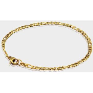 Figaro Armband 3 mm - Gouden Schakelarmband - 21 cm lang - Armband Heren - Olympus Jewelry