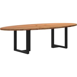 vidaXL - Eettafel - 280x120x74 - cm - ovaal - massief - eikenhout - lichtbruin