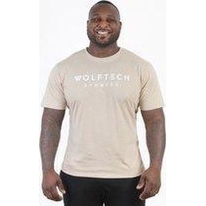 Wolftech Gymwear Sportshirt Heren - Beige - M - Regular Fit - Sportkleding Heren