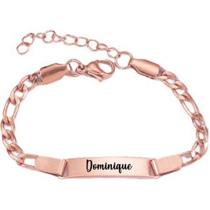 Baby/Kinder Armbandje Met Naam | Rosegoud | RVS | Dominique
