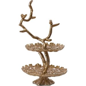 Light&living Etagere 2 laags 29x28x50 cm BIRD glanzend goud