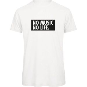 T-shirt Wit L - no music no life - zwart - soBAD. | Kleding | T-shirt unisex | T-shirt man | T-shirt dames | Muziek