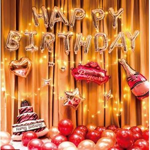 CNL Sight Ballonnen Verjaardag & Versiering Set-met kerstverlichting & alle verjaardagsballonnen banner-folieballon kinderverjaardag Ballonverjaardagsset