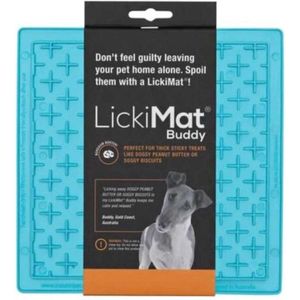 LickiMat Buddy - Hondenbak - Likmat / Anti-schrok / Slowfeeder voor Hond - Turquoise- 20 cm