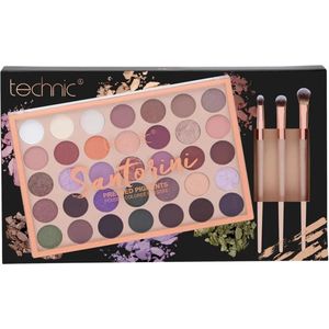 Technic Presssed Pigments Eyeshadow Palette + Brushes - Santorini