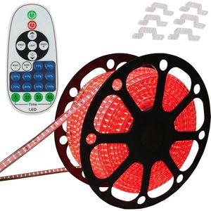 LED Strip Rood - 40 meter in een ROL - 220V - 2835SMD - 180L/M - IP65 - Met IR 23 knops afstandsbediening