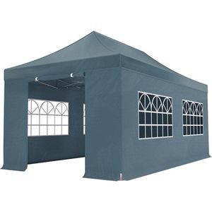 Easy up 3x6m grijs 30mm (aluminium buizen) semi prof partytent opvouwbaar