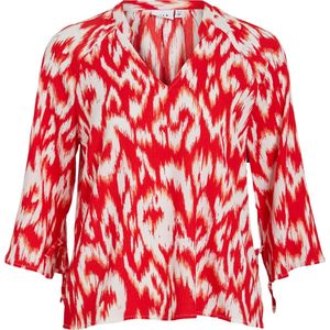 Vila Blouse Vilaya Mila 3/4 Top 14095583 Poppy Red/mila Shell Dames Maat - S