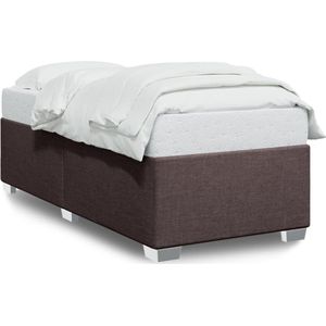 vidaXL - Bedframe - zonder - matras - 90x200 - cm - stof - donkerbruin