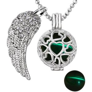 Quiges Engelenroeper 18mm Bolhouder met Ketting 90cm en Bolletje - Dames - Zilverkleurig Hartjes - EBS18172