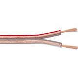 Luidspreker kabel (CU koper) - 2x 0,75mm² / transparant - 100 meter