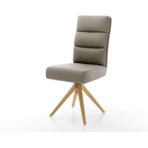 Gestoffeerde-stoel Pela-Flex houten frame hoekig natuur echt leer mud pocketveer kern
