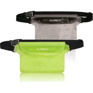 Kupbox 2 stuks waterdichte heuptassen met verstelbare riem, waterdichte zak, 100% waterdichte hoes voor mobiele telefoon, voor watersport / strand / zwemmen / boottocht / skiën enz.