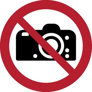 Pictogram bordje Fotografie verboden | Ø 100 mm - verpakt per 2 stuks