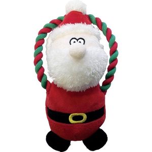 Happy Pet - Hondenspeelgoed - Kerstman Knuffel met Touw - 20 cm