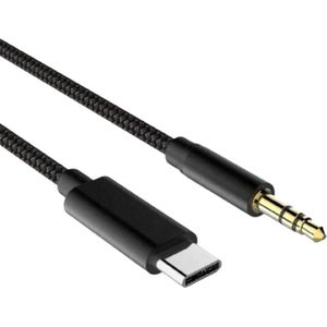 HMerch™ USB C naar AUX kabel - Jack naar USB C Auto - Audio kabel - Audiokabel AUX USB-C - USB C naar AUX - USBC 3.5 mm Headphone Kabel - Zwart