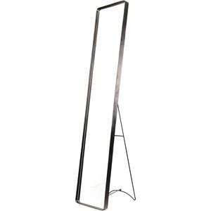 Housevitamin spiegel / passpiegel 150 cm - aankleed spiegel zwarte metalen lijst op standaard Staande Spiegel walk-in closed