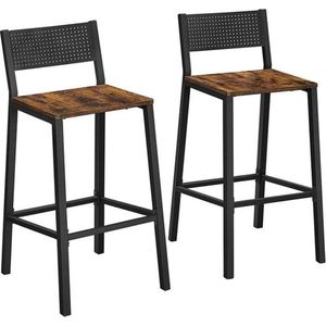 Barkrukken - set van 2 - Barstoelen - keukenstoelen - voor keuken, woonkamer, eetkamer - industrieel design