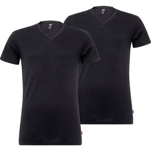 Levi's - T-Shirt V-Hals Zwart 2-Pack - Heren - Maat L - Slim-fit