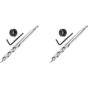 2-delige 3/8 Inch Zakgatboorset - Verstelbare Diepteaanslag - Lip- en Spoorboor .