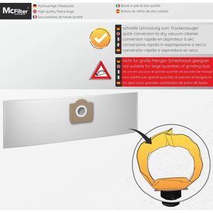 10 fleece stofzuigerzakken geschikt voor Kärcher WD3 Premium MV3 A2604 A2204 A2254 - zak voor multifunctionele stofzuiger KA39