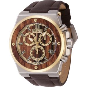 Invicta Reserve - Akula 45716 Heren Horloge - Waterdicht - Analoog - Quartz Uurwerk - Roestvrij Staal met bruine Wijzerplaat - 50mm