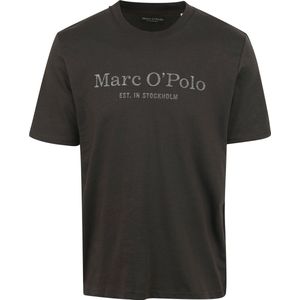 Marc O'Polo - T-Shirt Logo Antraciet - Heren - Maat L - Regular-fit