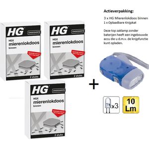 HGX mierenlokdoos binnen | 3 Stuks | + Zaklamp/Knijpkat