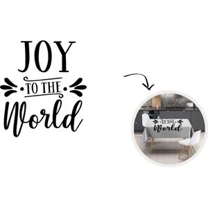 Kerst Tafelkleed - Kerstmis Decoratie - Tafellaken - 100x100 cm - Kerst quote Joy to the world - Kerstmis Versiering