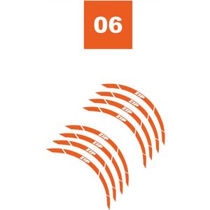 Velgstickers 10 Inch Velg 8 Stuks Piaggio Zip - Oranje
