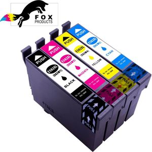 FoxProducts® huismerk 502XL, Epson 502 multipack van 4 kleuren geschikt voor Epson XP-5100 , XP-5105, Epson WorkForce WF-2860 DWF , WF-2865 DWFExpression Home XP-5105 XP-5100 Workforce WF-2860DWF WF-2865DWF XP5105 WF-2860