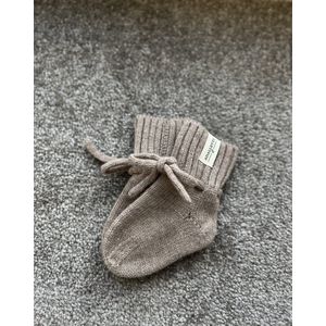 Adalletti Merino wol booties - Taupe | Merino sokken | slofjes | Merino wol slofjes | baby