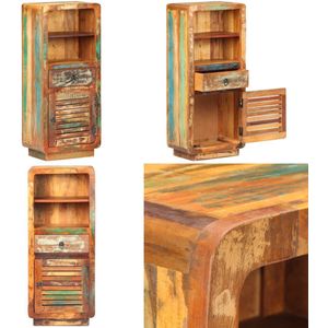 vidaXL Hoge kast 45x32x110 cm massief gerecycled hout - Hoge Kast - Hoge Kasten - Wandkast - Wandkasten