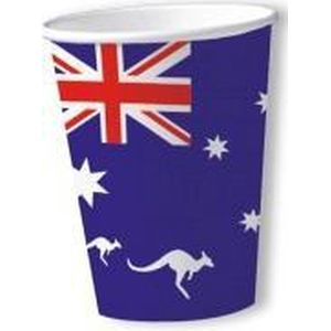 Australie vlag wegwerp bekers 16x stuks - Landen feestartikelen en versiering
