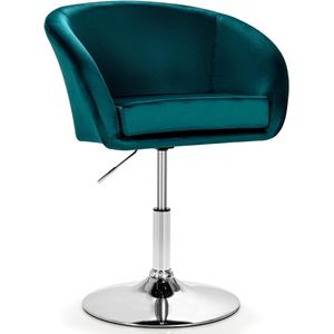 Accentstoel, in hoogte verstelbaar, gestoffeerde stoel, 360 graden draaibaar, eetkamerstoel tot 120 kg belastbaar, fluwelen draaistoel (groen)