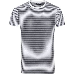 Dstrezzed - T-shirt Strepen Wit - Heren - Maat L - Modern-fit