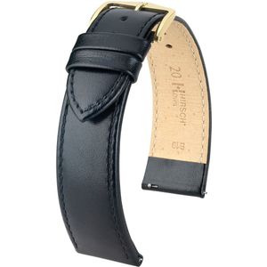 Horlogeband - Zwart - Kalfsleer - Antiallergisch en Waterresistant