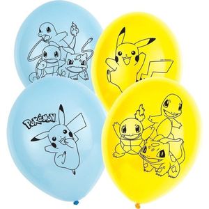 18x Pokemon ballonnen versiering voor een Pokemon themafeestje - thema feest ballon kinderfeestje/verjaardag