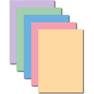 Decadry Gekleurd papier assorti Pastel kleuren 80 gram | 5 x kleuren